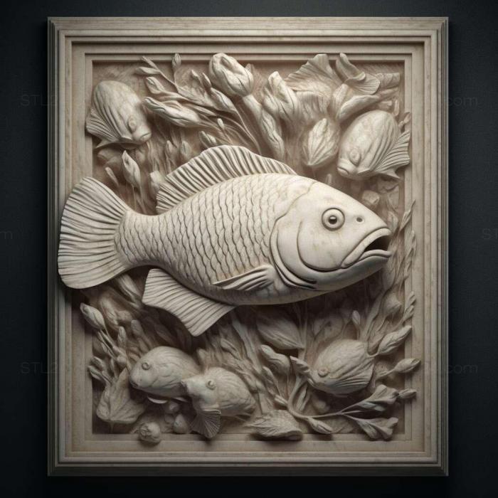 Nature and animals (Duck egg fish fish 1, NATURE_5569) 3D models for cnc