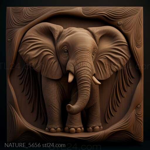 Nature and animals (st Motti baby elephant famous animal 4, NATURE_5656) 3D models for cnc