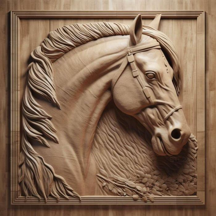 Природа и животные (Лошадь святого Абсента знаменитое животное 3, NATURE_5659) 3D модель для ЧПУ станка
