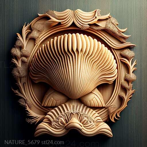 Природа и животные (Известное животное из моллюска сент-Мин 3, NATURE_5679) 3D модель для ЧПУ станка