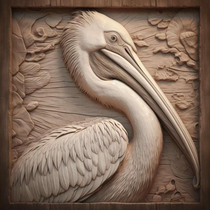 Nature and animals (st Pelecanus thagus 4, NATURE_5684) 3D models for cnc