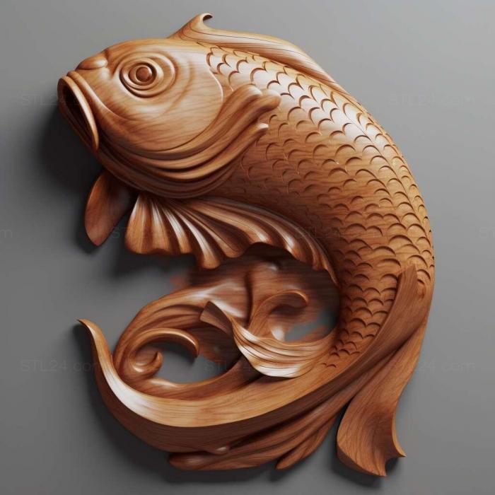 Nature and animals (st Sickle shaped shell fish 4, NATURE_5704) 3D models for cnc