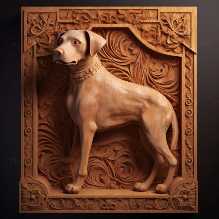 Природа и животные (Собака породы Раджапалаям собака 4, NATURE_5740) 3D модель для ЧПУ станка