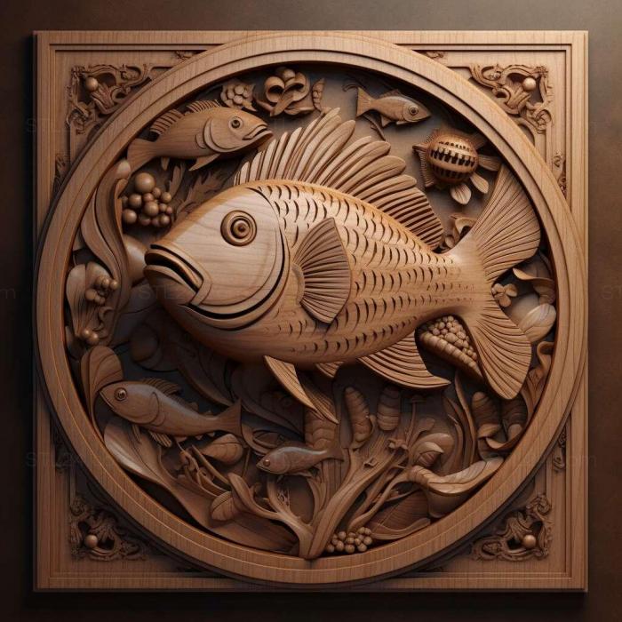 Nature and animals (st Mesonaut fish 1, NATURE_5749) 3D models for cnc