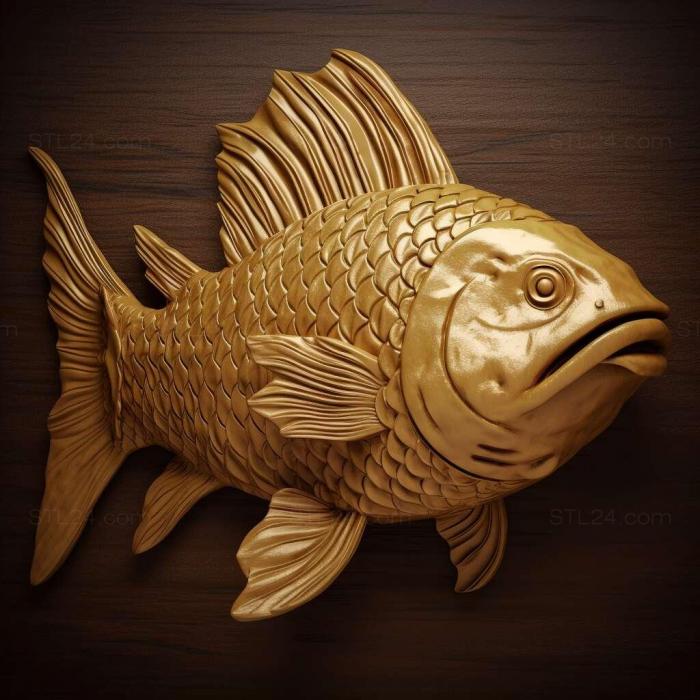 Nature and animals (Golden catfish fish 1, NATURE_5753) 3D models for cnc