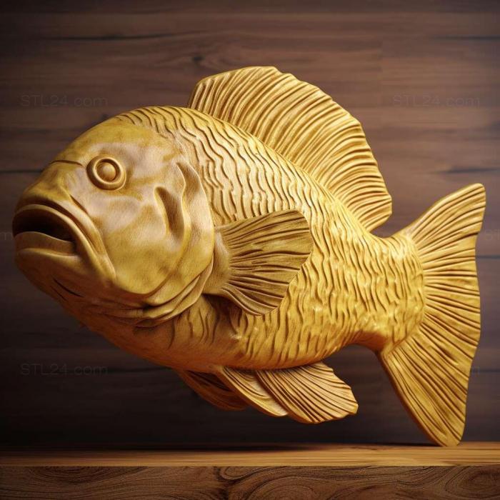 Nature and animals (Golden catfish fish 3, NATURE_5755) 3D models for cnc