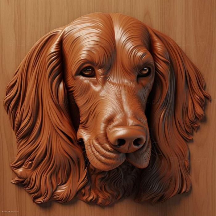 Nature and animals (st Irish Red Setter dog 1, NATURE_5761) 3D models for cnc