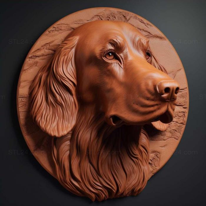 Nature and animals (st Irish Red Setter dog 2, NATURE_5762) 3D models for cnc