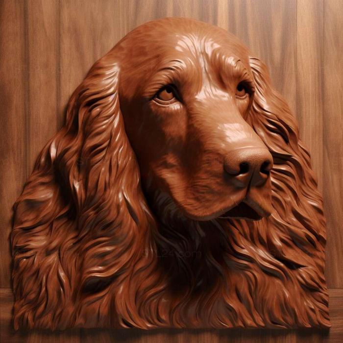 Nature and animals (st Irish Red Setter dog 3, NATURE_5763) 3D models for cnc