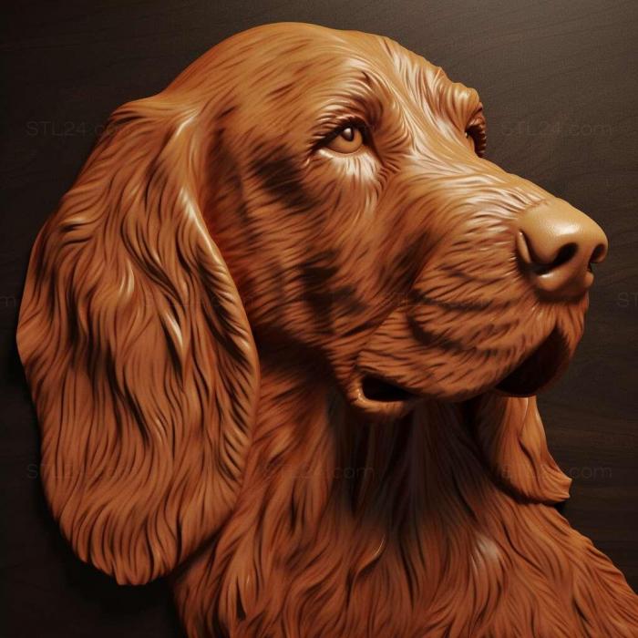 Nature and animals (st Irish Red Setter dog 4, NATURE_5764) 3D models for cnc