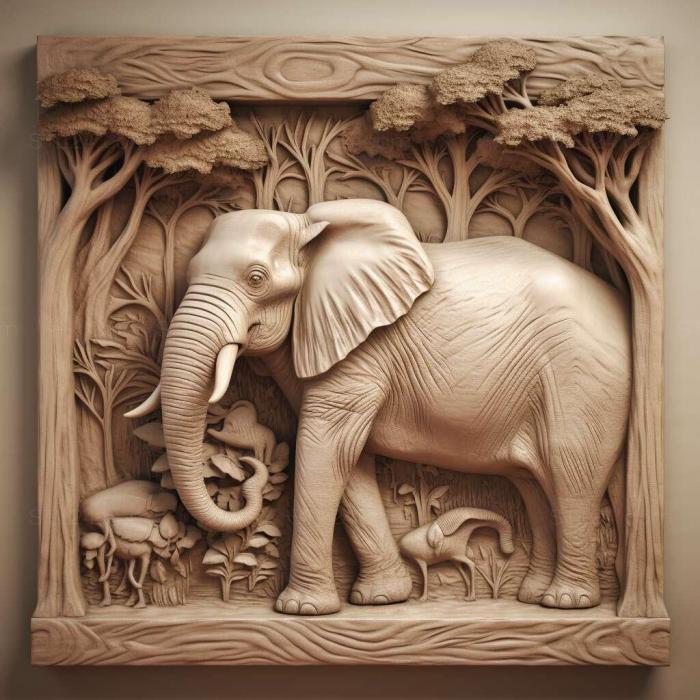 Nature and animals (st Loxodonta adaurora 1, NATURE_5793) 3D models for cnc