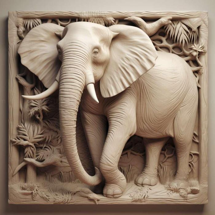 Nature and animals (st Loxodonta adaurora 3, NATURE_5795) 3D models for cnc