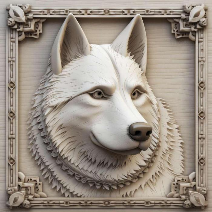Nature and animals (Nenets husky dog 1, NATURE_5809) 3D models for cnc
