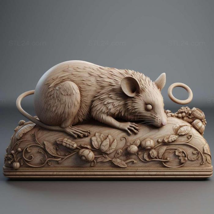 Nature and animals (st mouse 3d model 2, NATURE_5834) 3D models for cnc