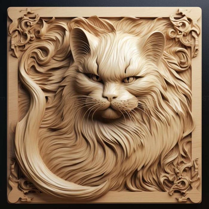 Nature and animals (Oriental Longhair cat 1, NATURE_5845) 3D models for cnc