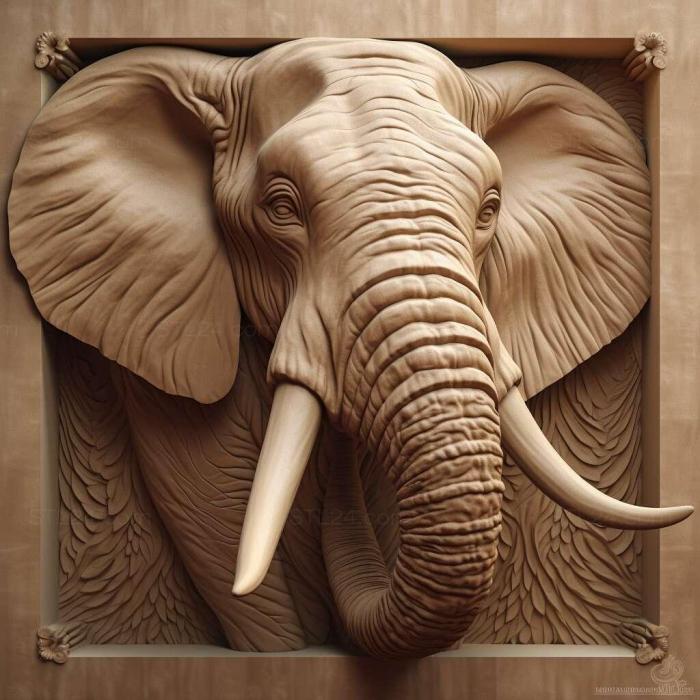 Природа и животные (Пахиорнис слоновий 3, NATURE_5851) 3D модель для ЧПУ станка