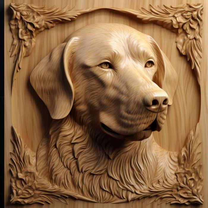 Природа и животные (Собака Джульбарса знаменитое животное 2, NATURE_5862) 3D модель для ЧПУ станка