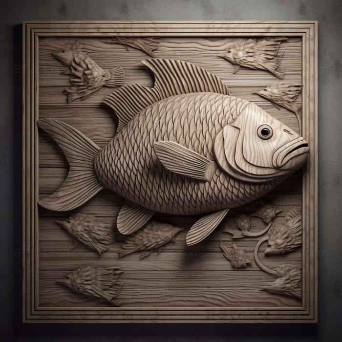 Nature and animals (Striped barbus fish 2, NATURE_5866) 3D models for cnc