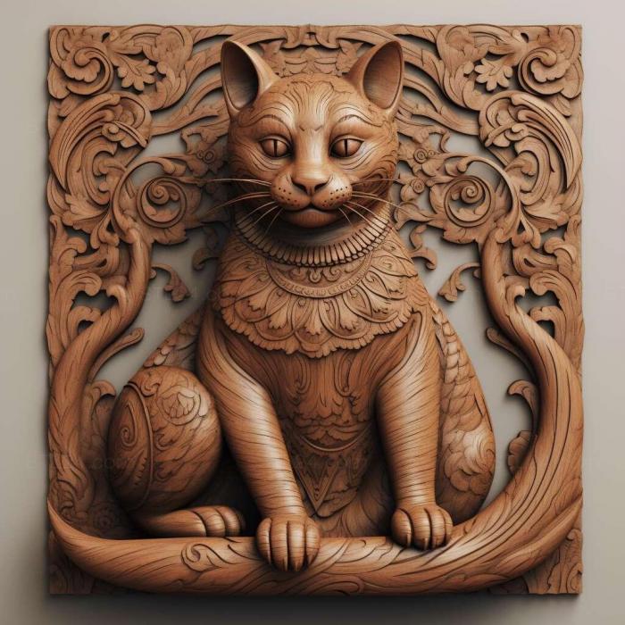 Nature and animals (st Singapura cat 2, NATURE_5878) 3D models for cnc