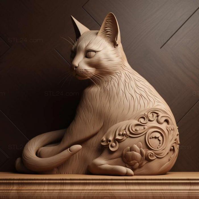 Кошка с меконгским бобтейлом 1