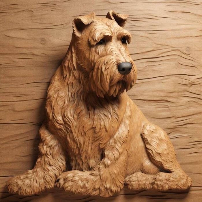 Nature and animals (st Airedale Terrier dog 3, NATURE_5915) 3D models for cnc