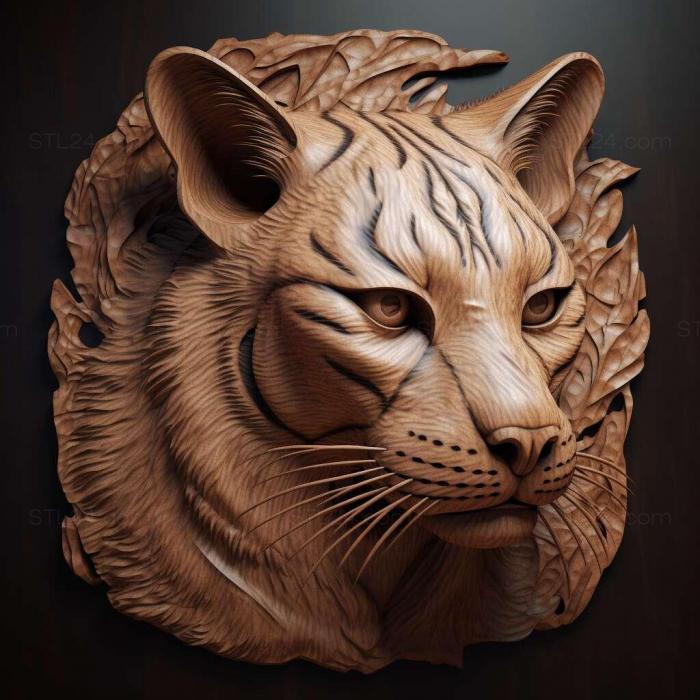 Nature and animals (st Serengeti cat 4, NATURE_5924) 3D models for cnc