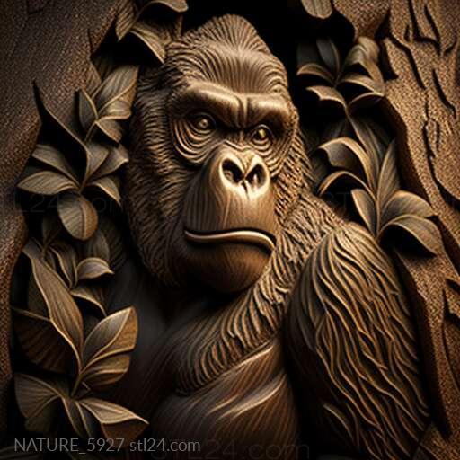 Nature and animals (st Coco gorilla famous animal 3, NATURE_5927) 3D models for cnc