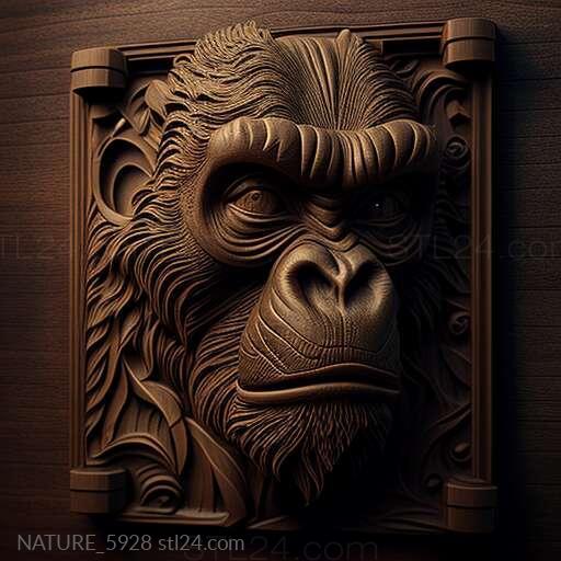 Nature and animals (st Coco gorilla famous animal 4, NATURE_5928) 3D models for cnc