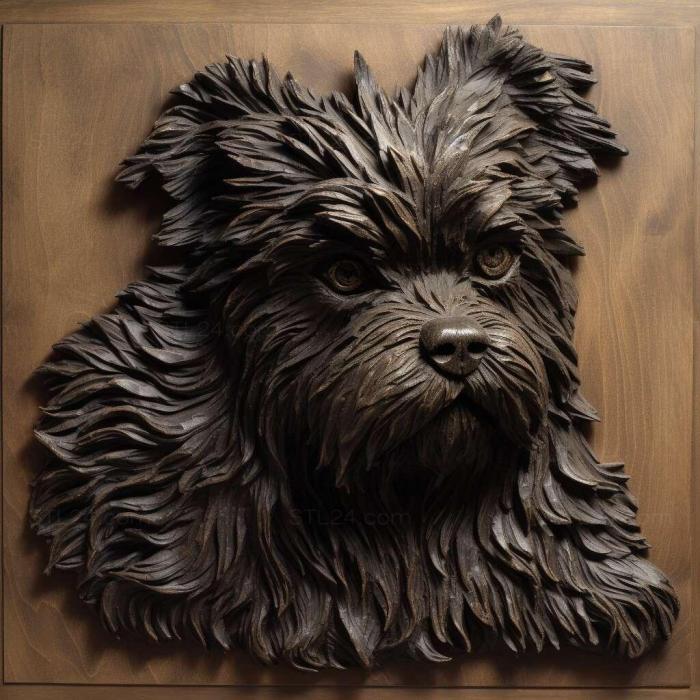 Nature and animals (st Affenpinscher dog 1, NATURE_593) 3D models for cnc