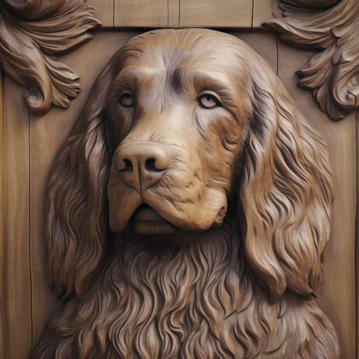 Nature and animals (Picardy Spaniel dog 3, NATURE_5951) 3D models for cnc