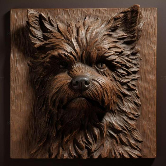 Nature and animals (st Affenpinscher dog 4, NATURE_596) 3D models for cnc