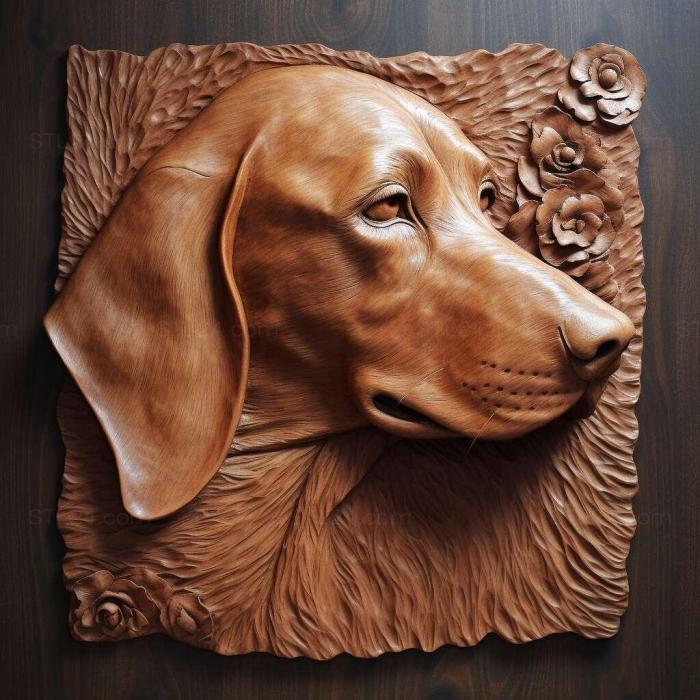 Nature and animals (st Russian Hound dog 1, NATURE_5965) 3D models for cnc