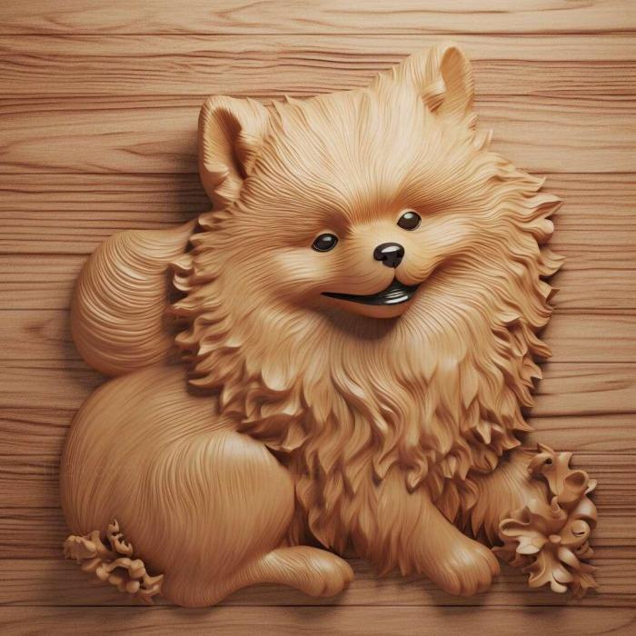 Nature and animals (st Japanese Pomeranian dog 2, NATURE_6) 3D models for cnc