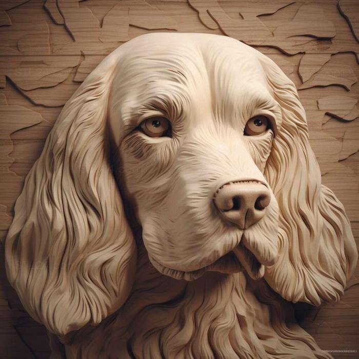 Nature and animals (st American Cocker Spaniel dog 4, NATURE_6000) 3D models for cnc