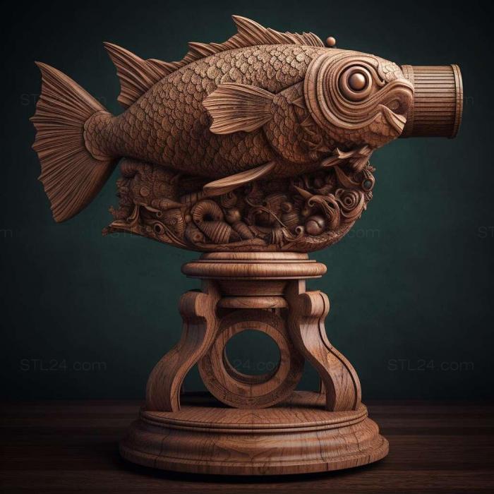 Природа и животные (Телескоп Тигровая рыба 1, NATURE_6005) 3D модель для ЧПУ станка