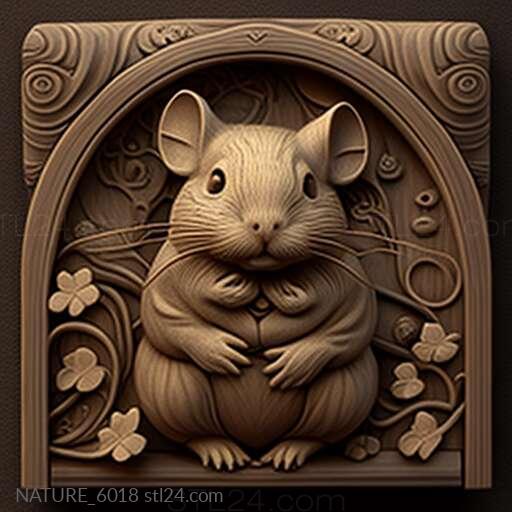 Nature and animals (st Kaguya mouse famous animal 2, NATURE_6018) 3D models for cnc