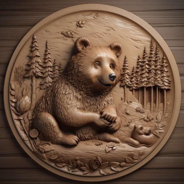 Nature and animals (st Masha the bear famous animal 1, NATURE_6053) 3D models for cnc