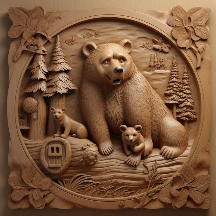 Nature and animals (st Masha the bear famous animal 2, NATURE_6054) 3D models for cnc