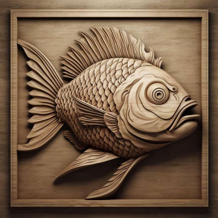 Nature and animals (London shubunkin fish 3, NATURE_6127) 3D models for cnc