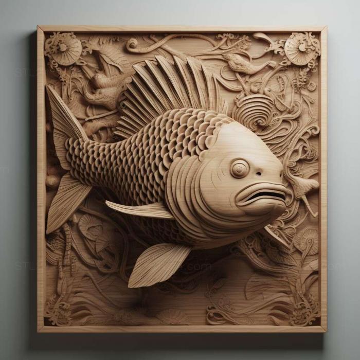 Nature and animals (London shubunkin fish 4, NATURE_6128) 3D models for cnc