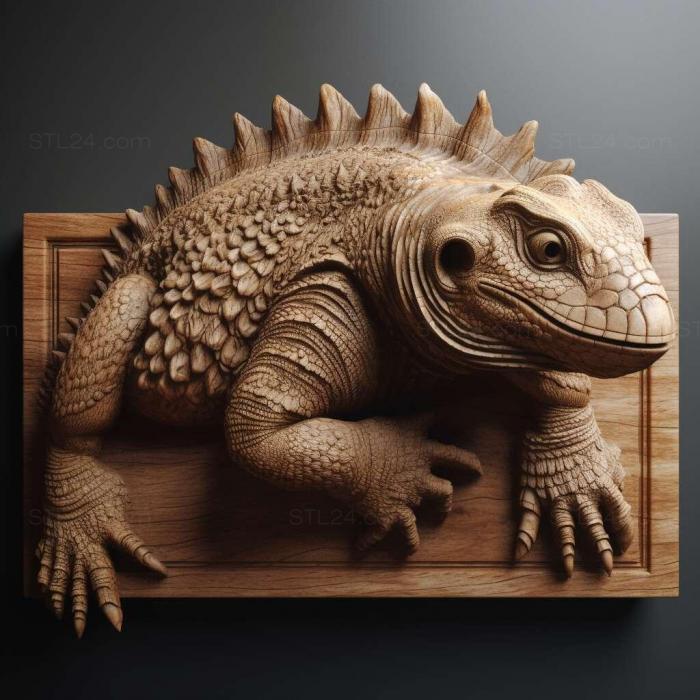 Nature and animals (st Uromastyx ocellata 2, NATURE_6130) 3D models for cnc