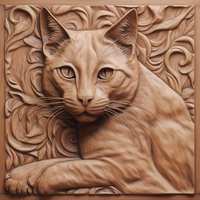 Nature and animals (Havana Brown cat 4, NATURE_6136) 3D models for cnc
