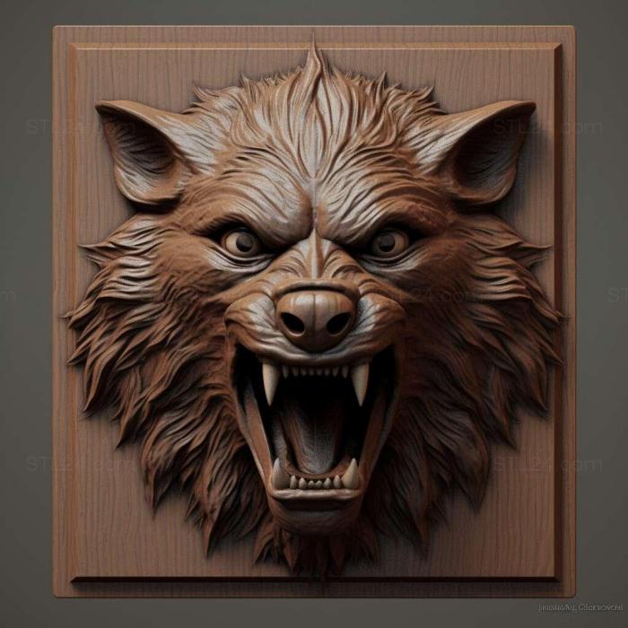 Nature and animals (werewolf 3d model 1, NATURE_6137) 3D models for cnc