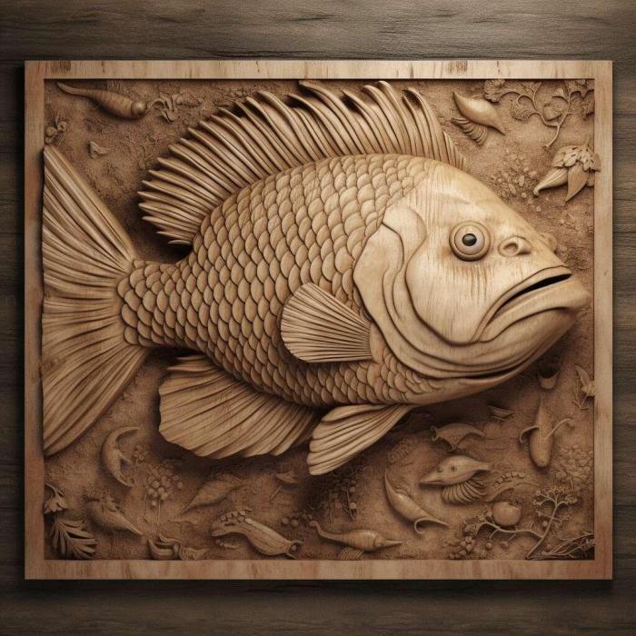 Nature and animals (st Amatitlania fish 1, NATURE_6141) 3D models for cnc