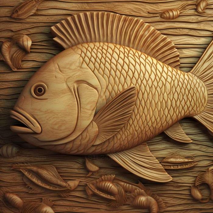 Nature and animals (st Amatitlania fish 2, NATURE_6142) 3D models for cnc