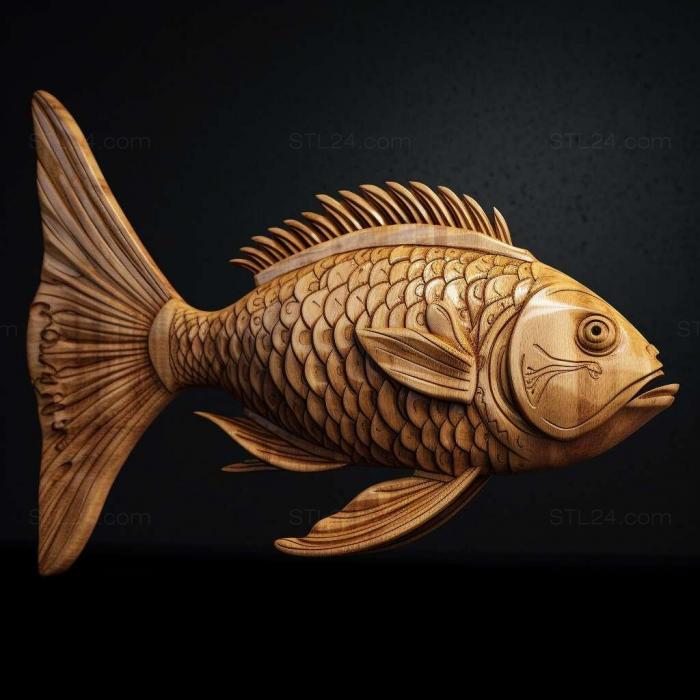 Природа и животные (Рыба фарловелла в форме иглы 2, NATURE_6146) 3D модель для ЧПУ станка