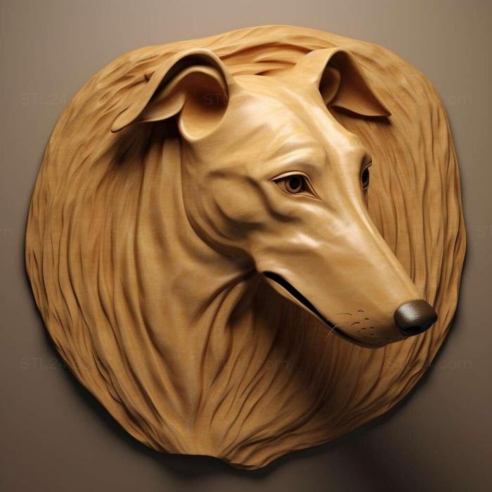 Природа и животные (Хортайя борзая собака 4, NATURE_6168) 3D модель для ЧПУ станка