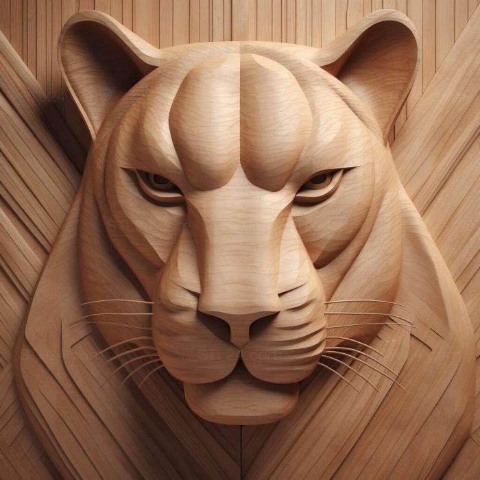 Nature and animals (st Messi puma famous animal 3, NATURE_6171) 3D models for cnc