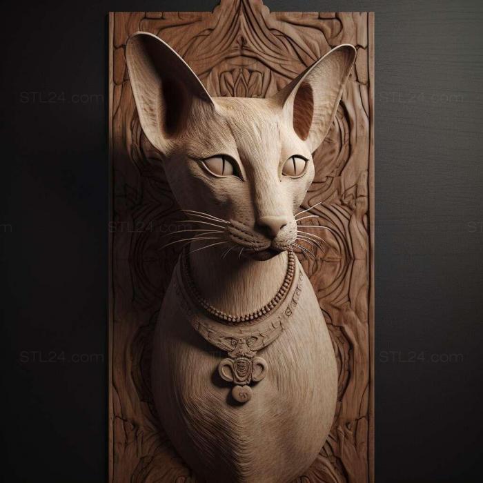 Nature and animals (st Oriental Shorthair cat 1, NATURE_6173) 3D models for cnc
