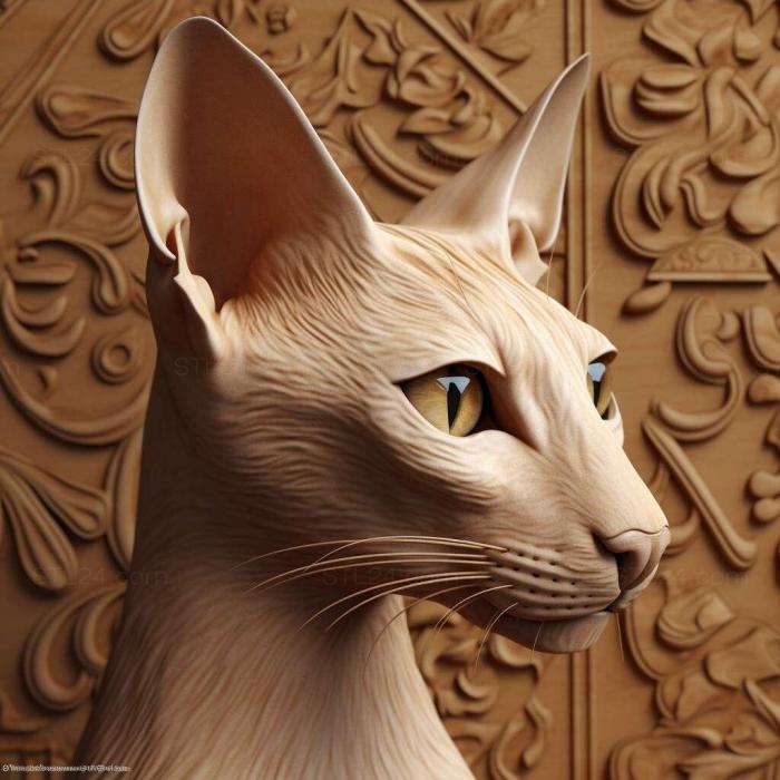 Nature and animals (st Oriental Shorthair cat 2, NATURE_6174) 3D models for cnc